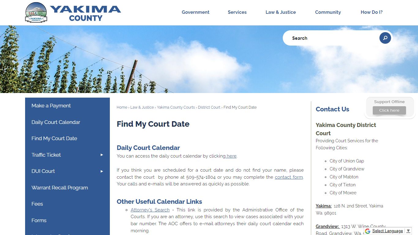 Find My Court Date | Yakima County, WA